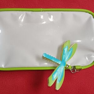 Stylish Green and Blue Dragonfly Pouch